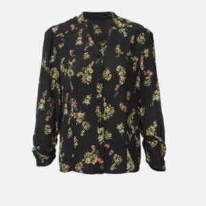 Brand New - CABI Ovation Blouse Charcoal Floral 3/4 Sleeves Sz XL